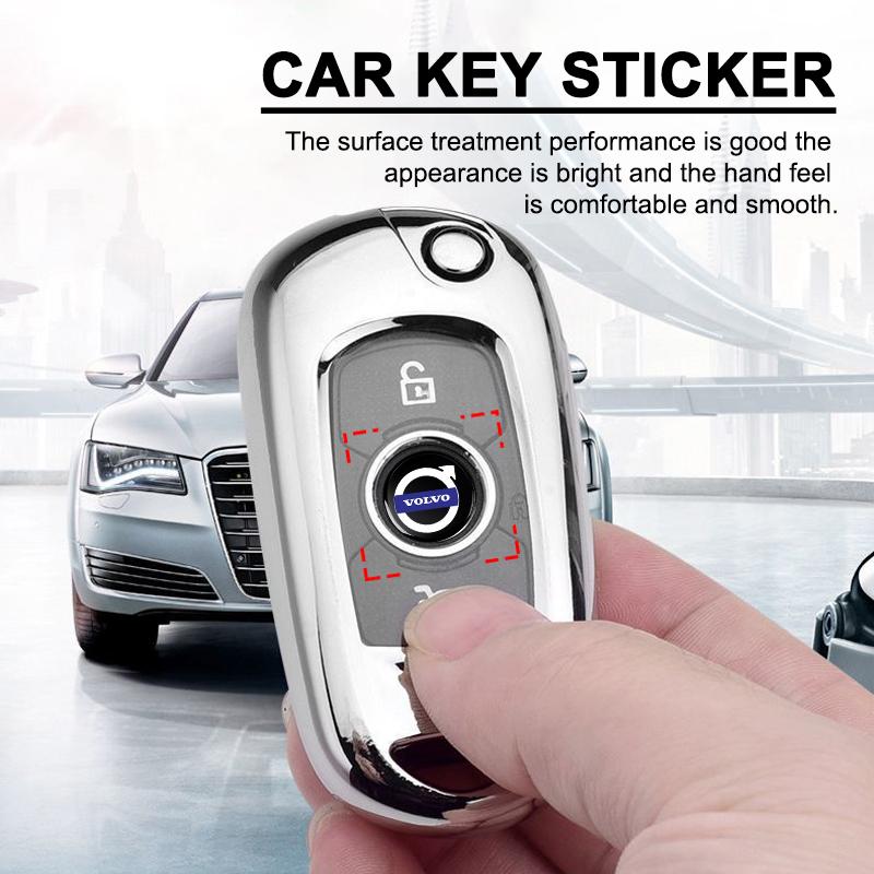 Car Remote Key Sticker Aluminum Emblem Decoration Decal For Volvo XC90 XC60 XC40 V40 V50 V60 S40 S50 S60 S70 S80 S90 240 C70 FN Vnl Truck
