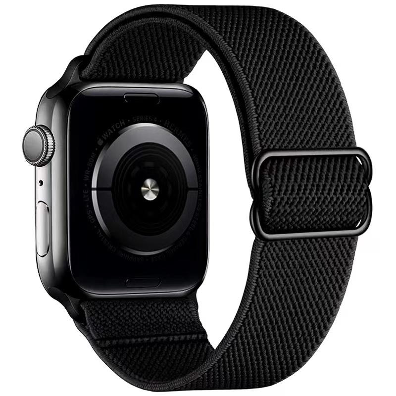 Elastic Woven Loop Strap for Apple Watch Series 8/7/6/5/4/3/2/se Adjustable Nylon Watch Strap for Iwatch 41 45mm 49mm 44 40mm Bracelet
