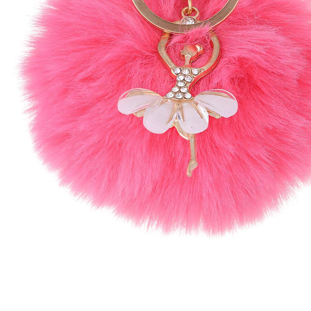 Accessories Faux Rabbit Fur Car Pendant Key Buckle Ballet Dancing Girl Keyring Angel Keychain