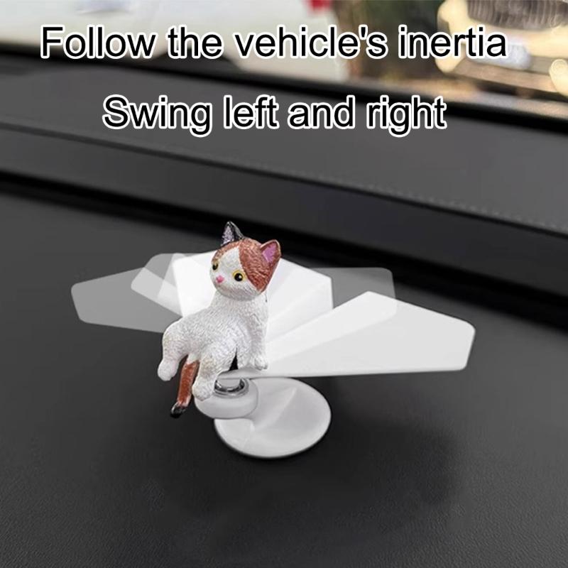 Solar Powered Rotating Airplanes Car Accessory Dashboard Decoration ABS Craft with Secure Silicone Mount for Long Travel