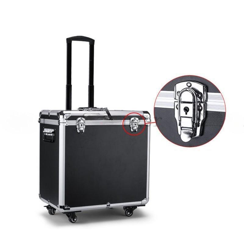 Aluminum Trolley Toolbox Shockproof Hardware Equipment Suitcase Instrument Protection Lockable Luggage Compartment