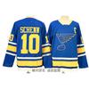 Vintage Ice Hockey Jersey Blue Team 10 Embroidered Practice Uniform Cotton Blend Mens Sportswear Training Games