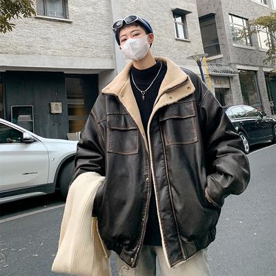 Fur Integrated Cotton Jacket Men's Jacket Winter American Retro Cotton-padded Jacket
