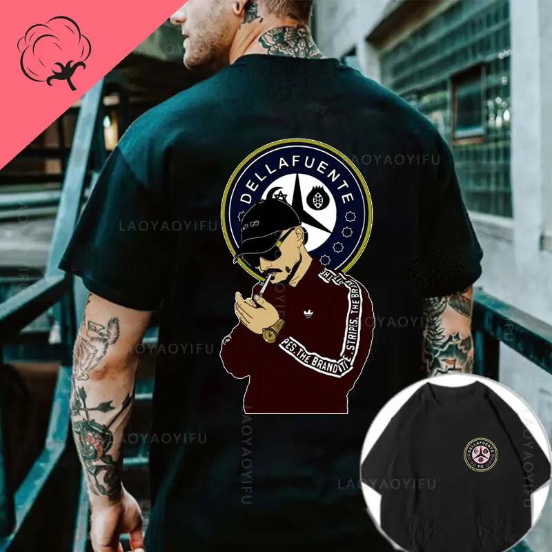 Dellafuente Men Women 100cotton Printed Hip Hop Korean Fashion Streetwear Mens Clothes Y2k Shirt Mens Tshirts Graphic T Shirts