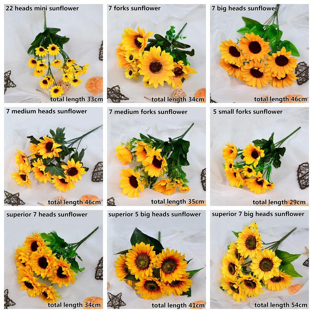 5/7/22 Heads DIY Craft Real Touch Home Decor Wedding Decoration Fake Flores Bouquet Silk Sunflower Artificial Flower