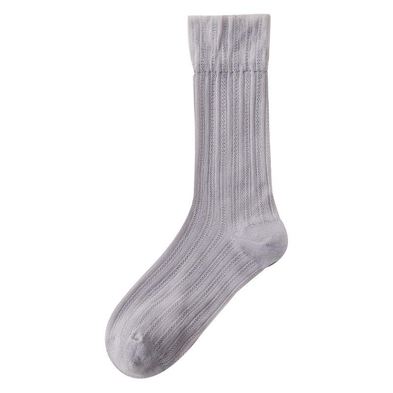 Summer Thin Boneless Ice Socks for Women, Mid-calf Ice Silk Breathable Long Calf Socks for Women