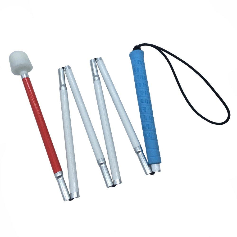 

Aluminum Folding Cane for the Blind, 6 Sections, 125 cm, with Blue Rubber Grip