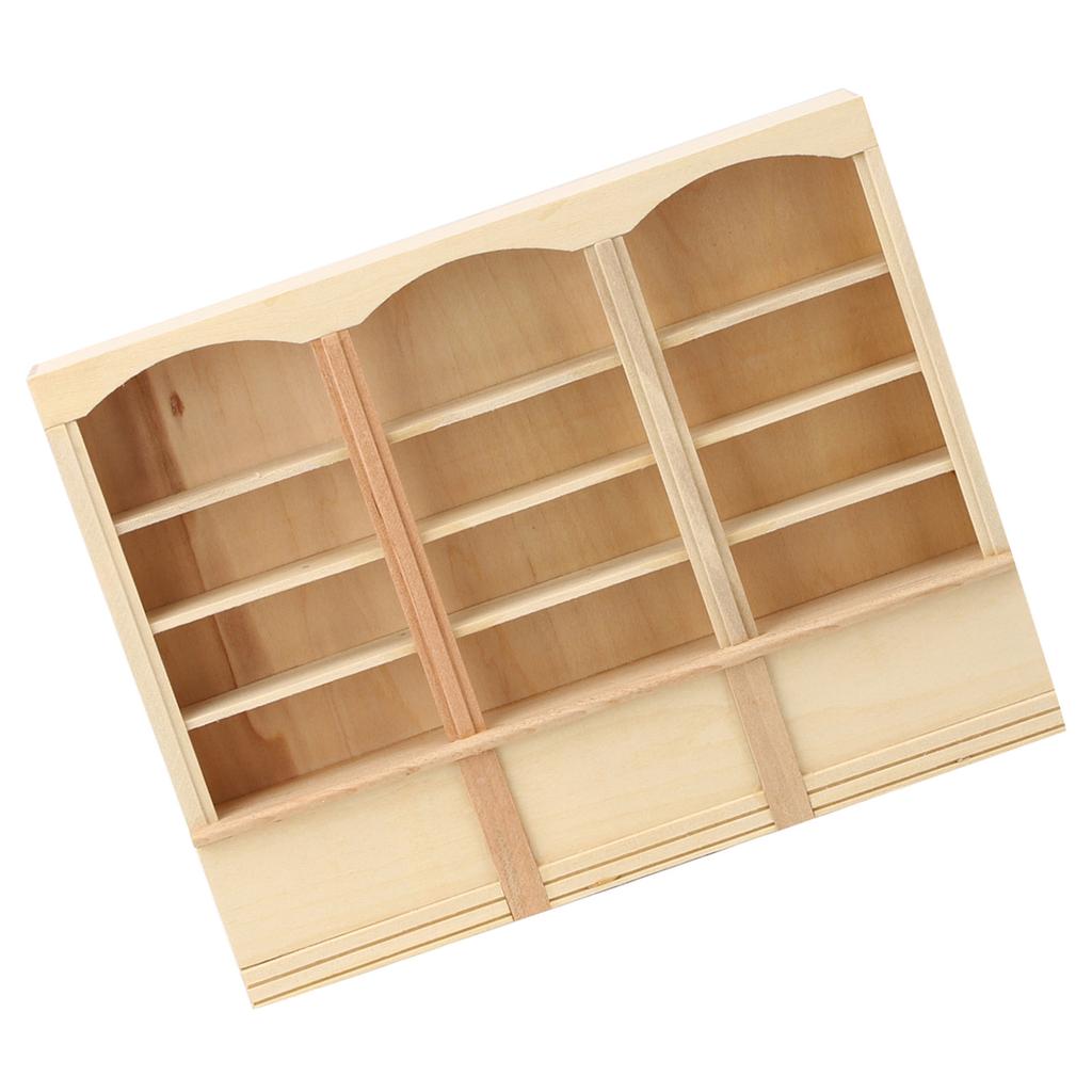 1:12 Dollhouse Miniature Simulated Bookcase Cabinet Mini Furniture Model Toy AccessoryWood Color