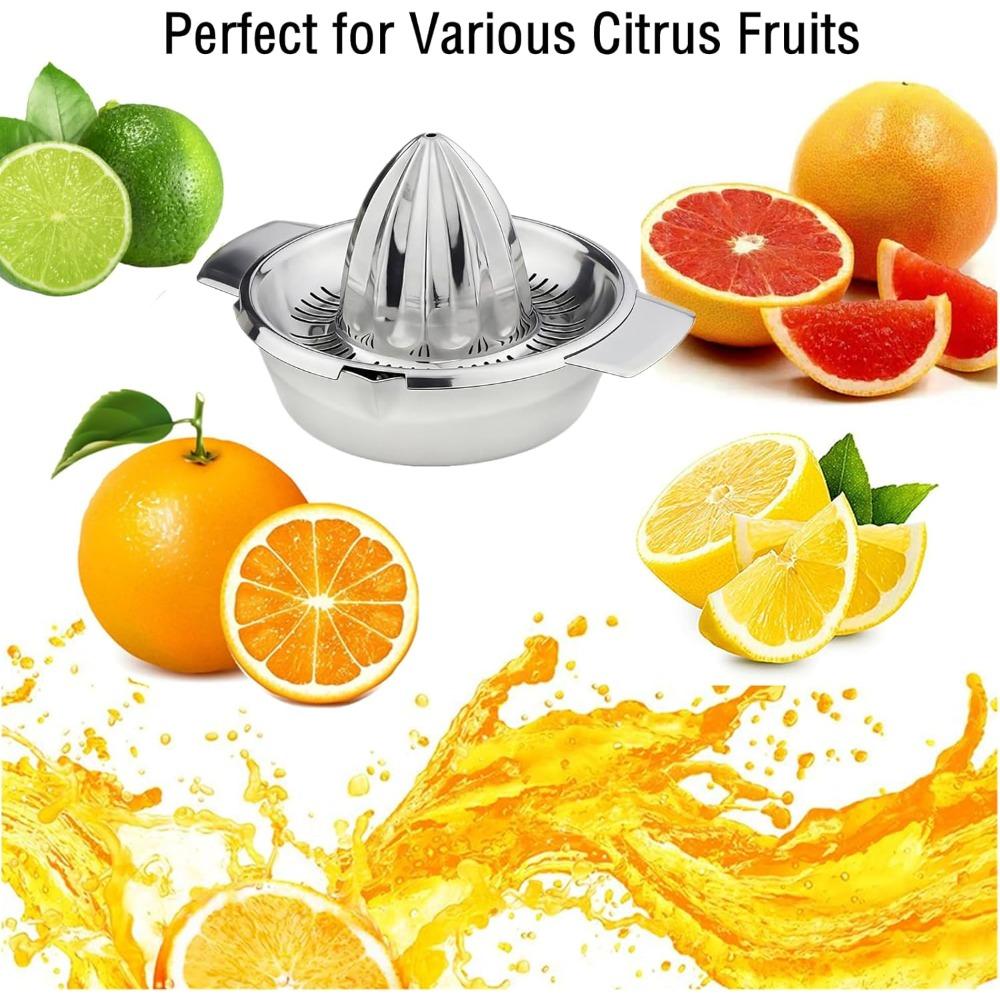 1Pcs Stainless Steel Citrus Squeezer Orange Lemon Juicer Lime Fruit Hand Squeezer with Bowl Storage Container Kitchen Tools