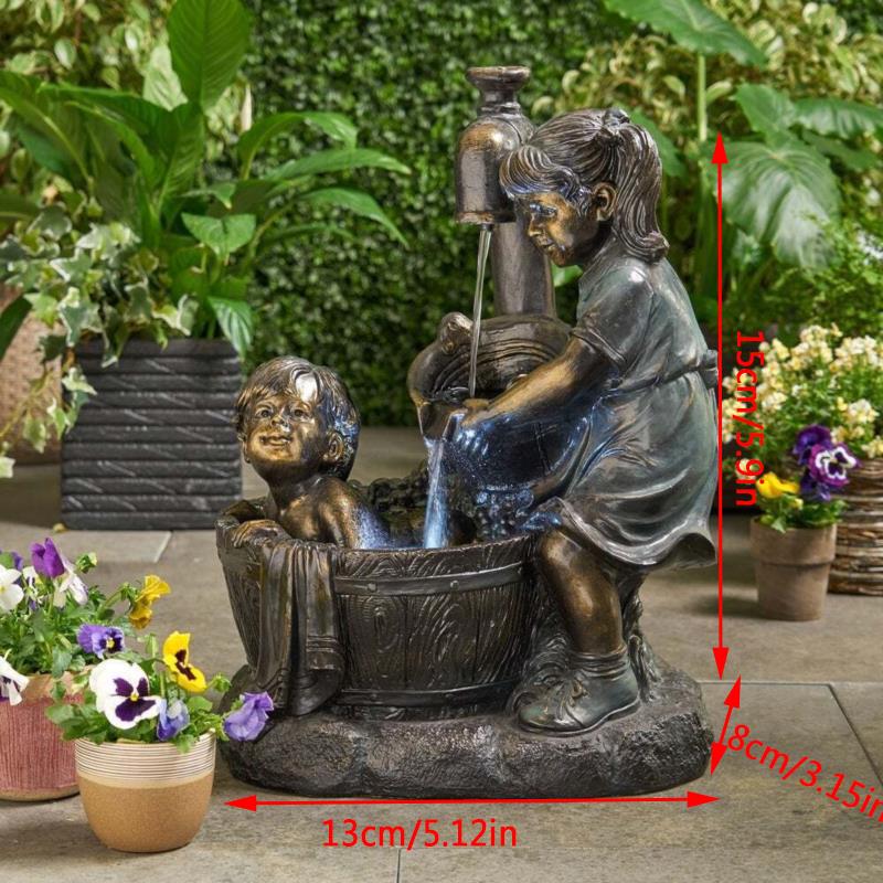 Indoor/Outdoor Fountain Statue Resin Garden Sculpture Courtyard Art Decoration