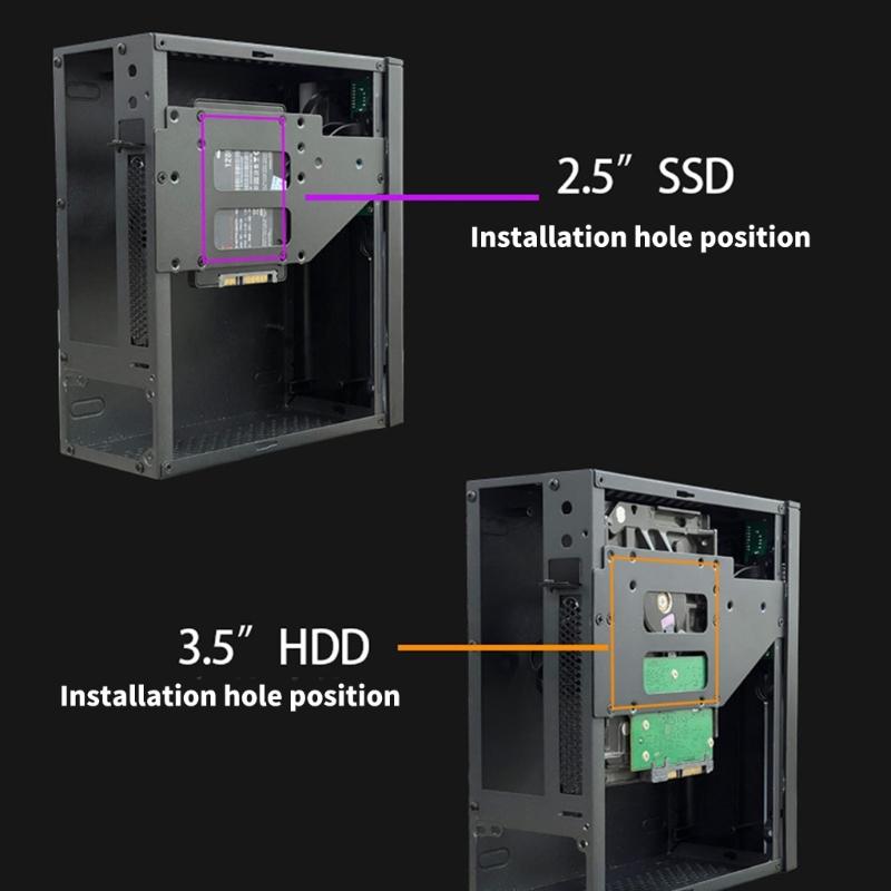 ITX Počítačová skříň Miniaturní kovový rám Vertikální horizontální umístění Flexibilní kompatibilita se stolem