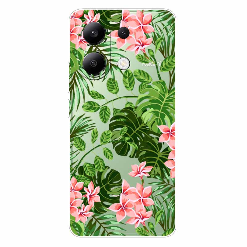 For Xiaomi Redmi Note 13 4G Case TPU Clear Soft Cute Girl Paint Cover For Redmi Note 13 4G Case Note13 Transparent Silicone