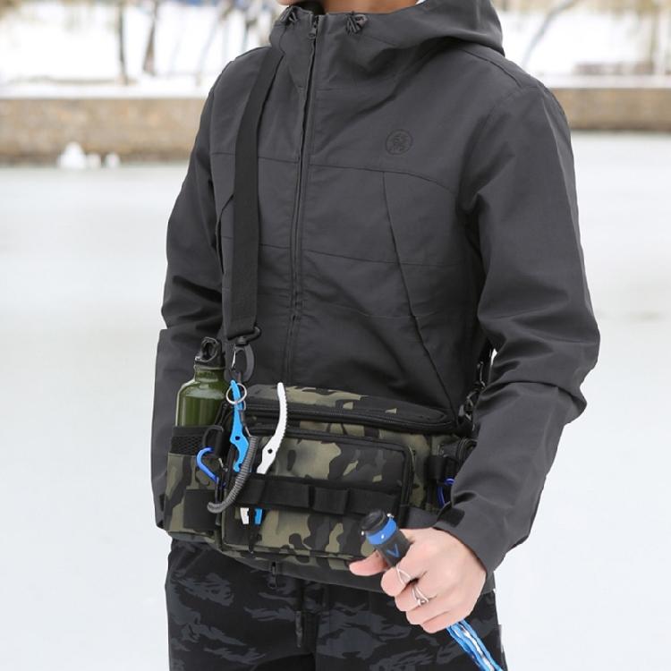 Waterproof Fishing Gear Bag Outdoor Shoulder Crossbody Bag Fishing Tackle Backpack Multipockets Lures Gear Shoulder Bag
