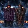 Halloween Horror Props, Haunted House Decorations Electric Toys Sound Emitting Voice Controlled Skeletons Small Hanging Ghosts