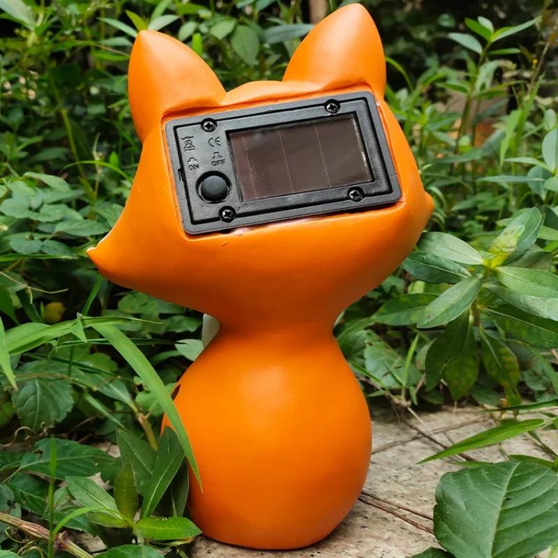 Kreativní malá liška solární lampa zahradní vilová dekorace řemesla zahradní ozdoby venkovní dekorace