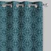 S4sassy Baumwoll-Entenstoff Floral Damast Blau Vorhänge Vorhang Türbehandlung Paneel-Set für Wohnzimmer - 54x84