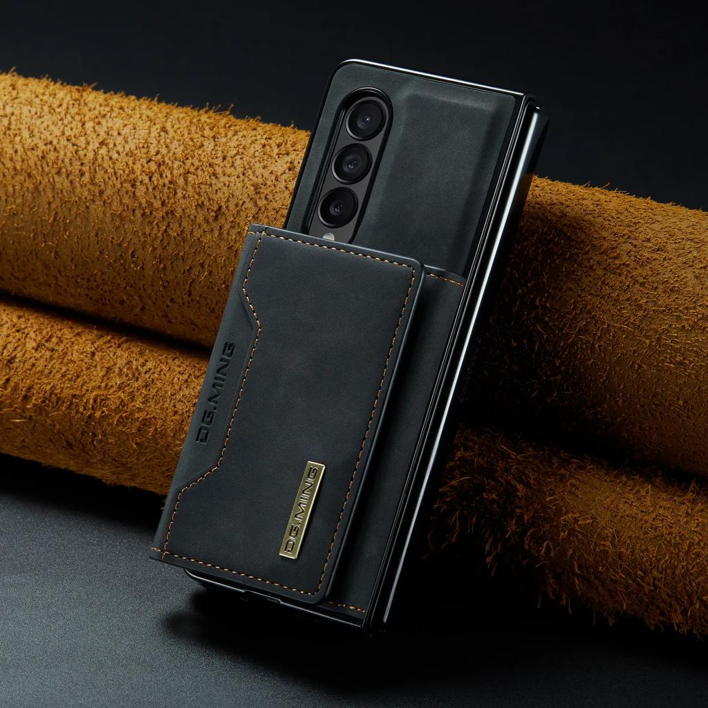 2 in 1 Detachable Leather Cards Holder Wallet Cover For Samsung Galaxy Z Fold 6 5 4 5G Fold4 Fold3 Magnetic Card Bag Stand Case