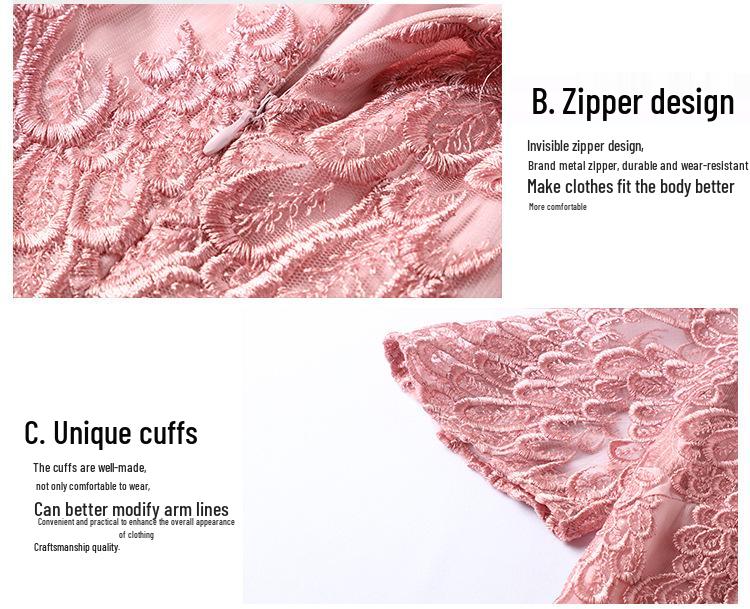 Letní krajkové šaty s výšivkou ve větších velikostech - Všestranné slavnostní šaty pro matky