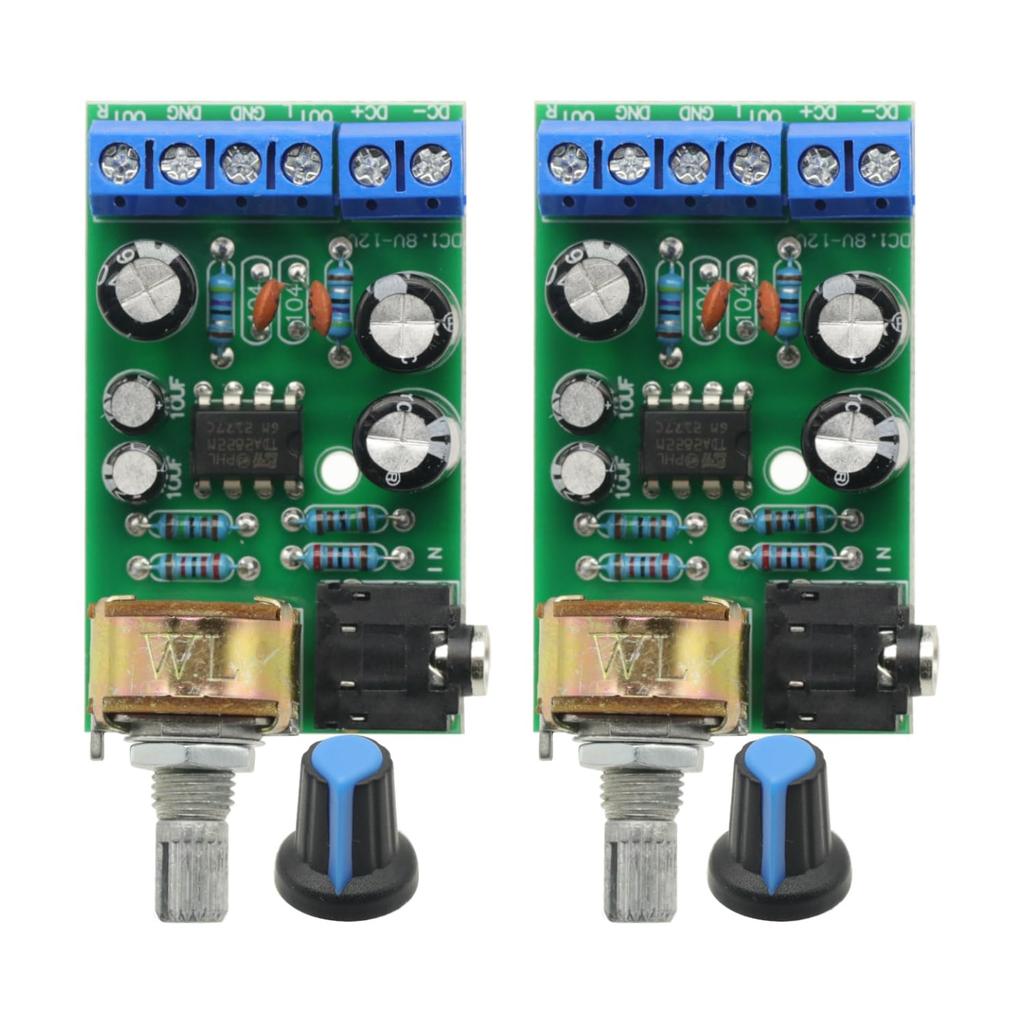 2pcs TDA2822M 2.0 Stereo Dual Channel Amp AUX Audio Amplifier Board DC1.8-12V