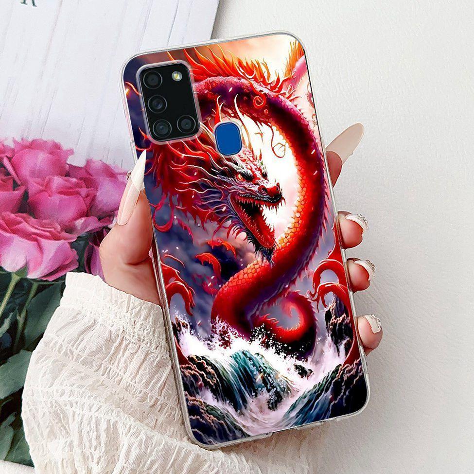 For Samsung A21s Case Cover Clear Fashion Luxury Cute Painted Back Cover For Samsung Galaxy A21s Phone Case A217F A217M A217N