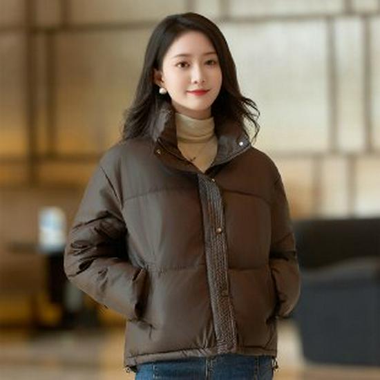 

Женская зимняя куртка свободного кроя со стойкой и хлопковой подкладкой, 2024 M кофейный