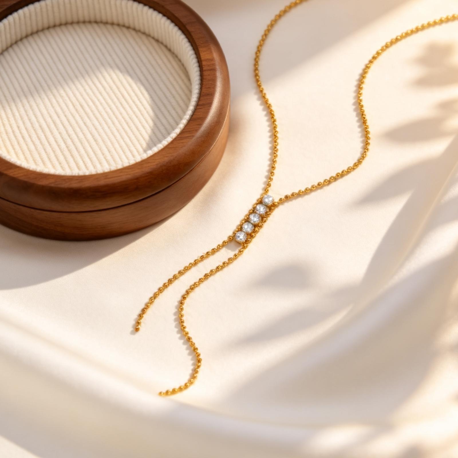 Elegant White Zircon Flower Y-Shaped Necklace for Women Bead Zircon Y-Shaped Necklaces Waterdrop Snake Chain Jewelry Gift