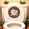 Cartoon Santa Ornament Wreath for Balcony Glass Window Home Decoration and Beautification Window Stickers