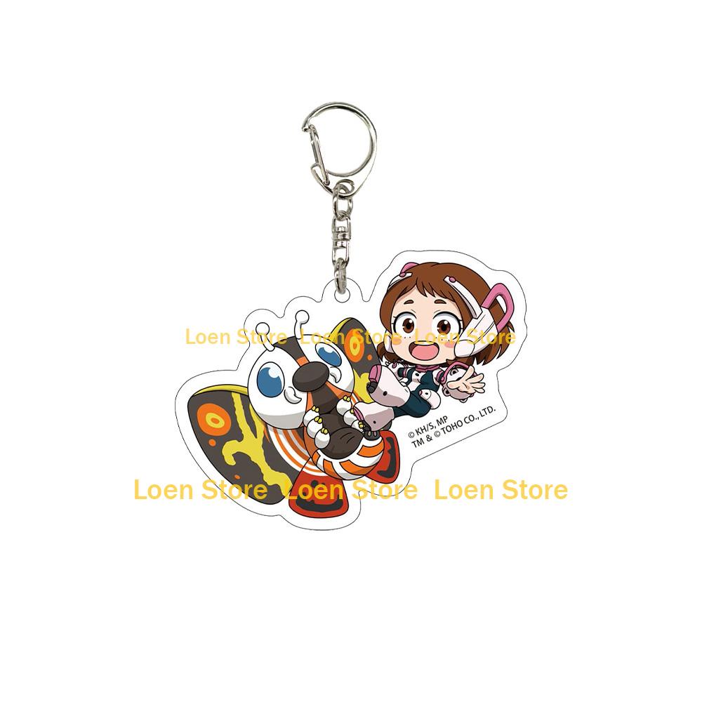 

My Hero Academia Godzilla Collab Shoto Todoroki Katsuki Bakugo Izuku Midoriya Ochaco Uraraka Chibi anime Acrylic keychain gift 6CM Acrylic keychain