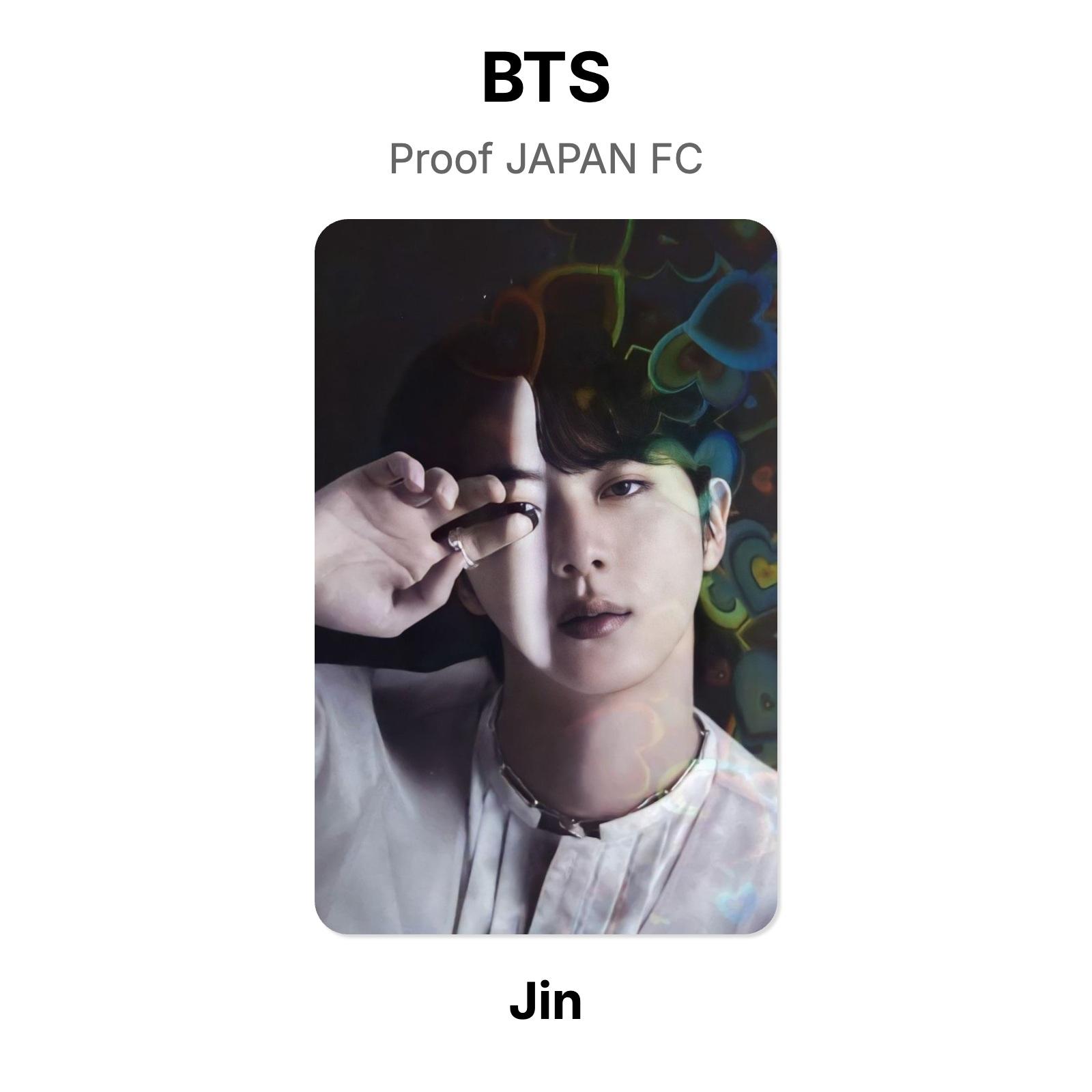 BTS Proof JAPAN FC Официальная фотокарточка Jin