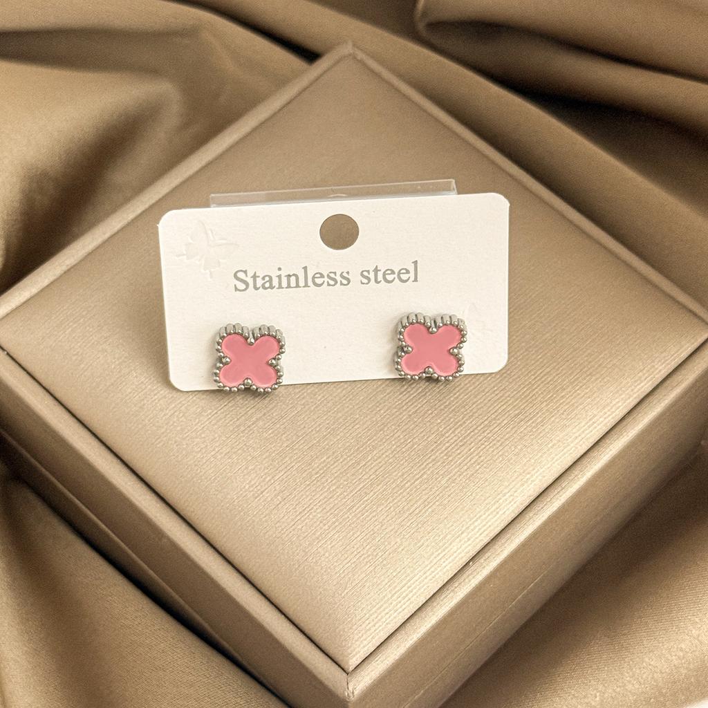 13mm Firkløver Øredobber 18K Vakuum Elektroplettering Ikke-falmende Dame Øredobber