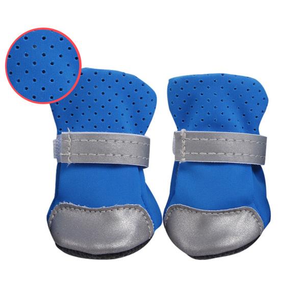 4Pcs Reflective Dog Puppy Shoes Pomeranian Teddy Bichon Soft-soled Pet Boots