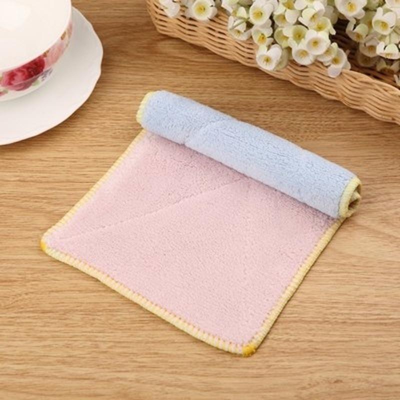 Double-sided Microfiber Dish Towels Thickening Cloth Dish Nonstick Oil Absorbent Kitchen Towels