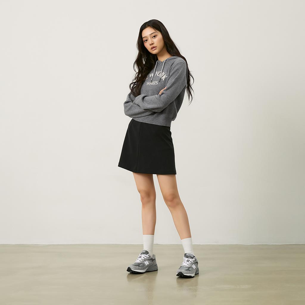 New MLB New York Yankees MLB Preppy Style Collection 24FW Sweater Women's Dark Heather Gray 3FKPV0144-50MGD