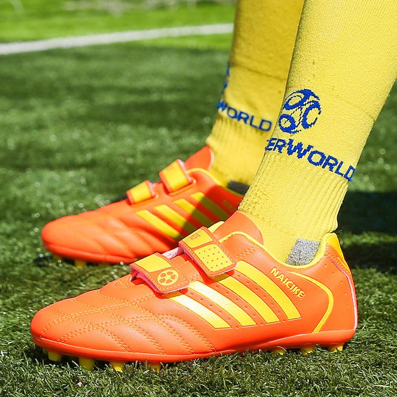 Jungen Fußballschuhe Rutschfest Verschleißfest Klettverschluss Outdoor Fußballschuhe Training Kinderschuhe