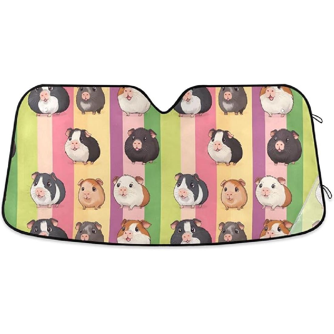 

Солнцезащитный козырек на лобовое стекло автомобиля с милым принтом морской свинки, солнцезащитный козырек для автомобиля, блокирующий тепло и солнечные ультрафиолетовые лучи M 55x27.6 in