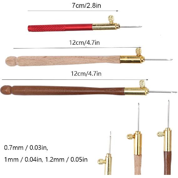 Estink Crochet Hooks, Embroidery, Beading, Knitting, Sewing Tool - Stainless Steel, Brown