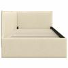 L Shaped Bed Frame with Headboard Cream 100 X 200 Cm Fabric