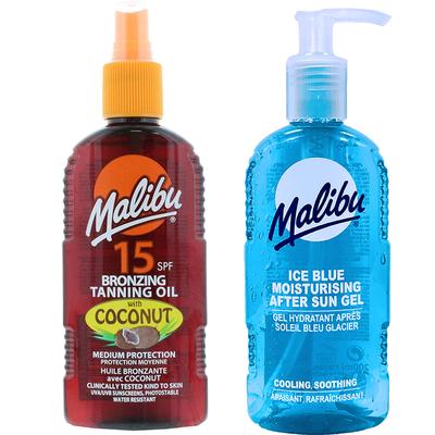 Malibu Coconut Tanning Oil SPF15 200ml + After Sun Gel 200ml