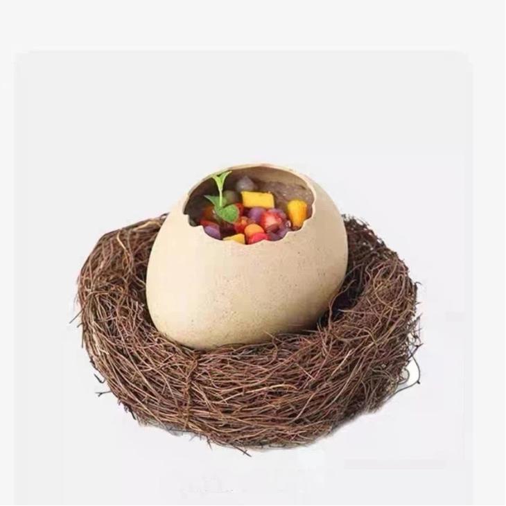 Creative INS Ceramic Eggshell Bird’s Nest Bowl – Ramen, Dessert & Snack Bowl