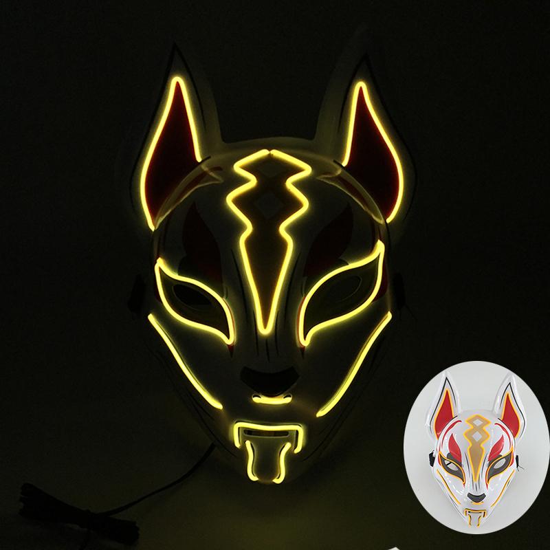 Halloween Game Glowing Mask Led Light Up Mask Cosplay Fox Mask For Festival Halloween Costume Nightclub Flashing Dj Show Props