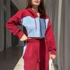 Suéter Roupa Feminina Europeia e Americana 2025 Primavera Nova Moda Jaqueta com Capuz Calça Casual Confortável Conjunto Versátil