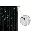 Set di 2 Tende con Motivo Luna Stellata Luminosa Poliestere Camera da Letto Soggiorno Decorazione Finestra Casa Con Passante per Asta Oscuranti Perfette per Sedersi