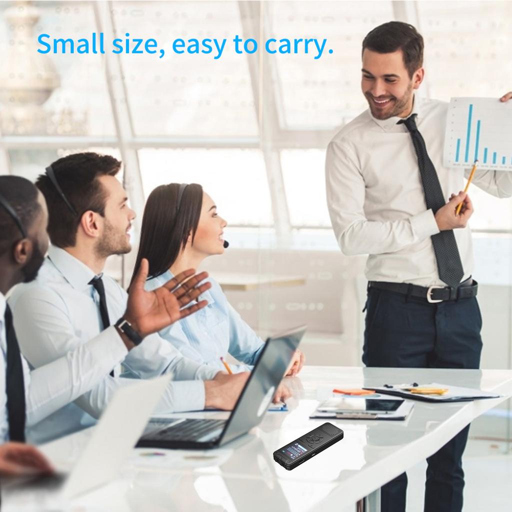 Portable Meeting Voice Recorder 50 Hours Recording Time 1.44  Screen Clear Sound for Students Journalists Professionals