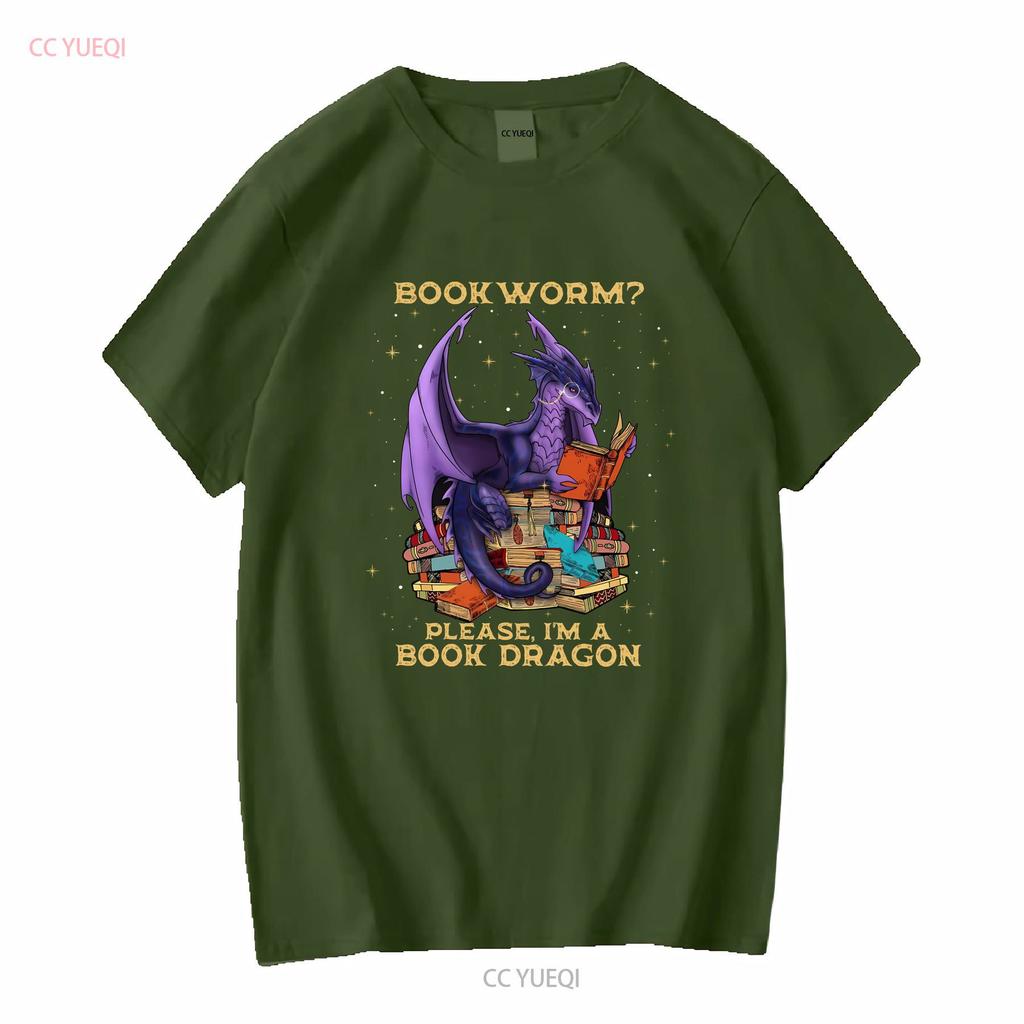 Dragon Book T Shirt Bookworm Reading Lover Long Or Short Sleeves Vintage Washed Slightly Breathable Stretched Unisex Graphic