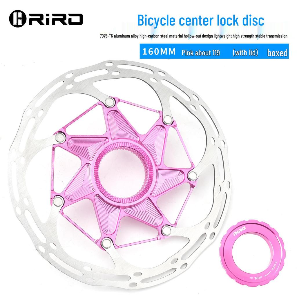 RIRO Ultra-light Center Lock Disc Brake Rotor for Mountain and Road Bikes, 140/160MM, Heat Dissipation.
