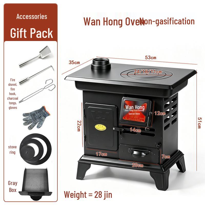 Dual-Use Smokeless Heating Stove for Firewood and Coal - Indoor Oven 