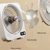 Digital Screen Rechargeable Fan Built-in Battery Small Hanging Fan  Desktop Use