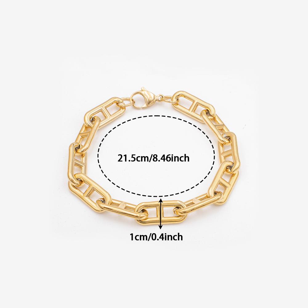 Unisex Chain Bracelet Silver and Gold Color - Simple Stainless Steel Jewelry Link Chain for Men Hypoallergenic Gift