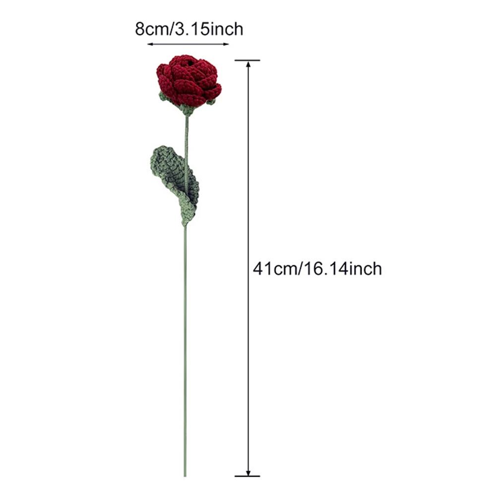 Artificial Rose Flower Realistic Knit Rose Home Office Wedding Decor High End Floral Arrangement
