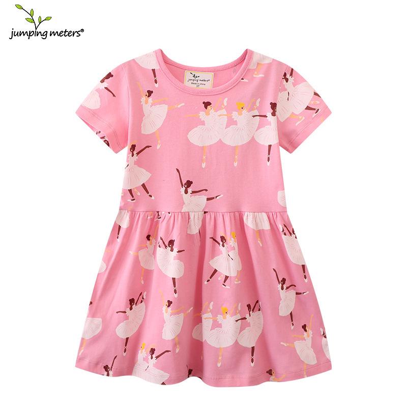 European Unicorn Pattern Summer Dress - Girls' Short-Sleeved Cotton Princess Style